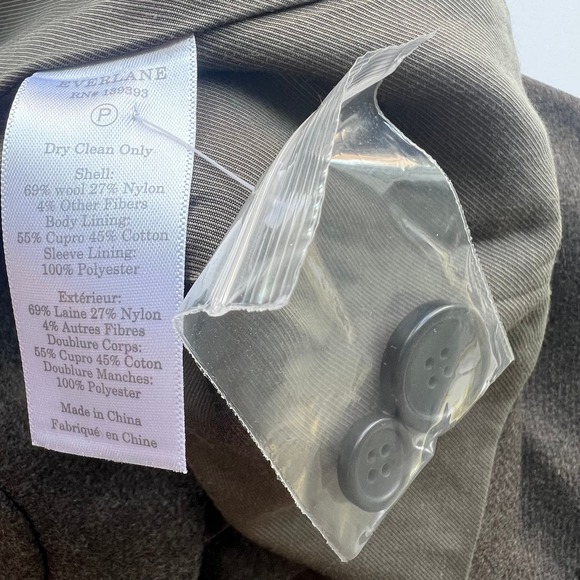 Everlane Women Size 14 NWT Green Brown Wool Blend Blazer - Picture 11 of 15